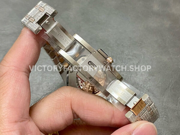 AMG Factory Audemars Piguet Royal Oak Selfwinding 15400 41mm Rose Gold Diamond Bezel Arabic Number Diamond Dial