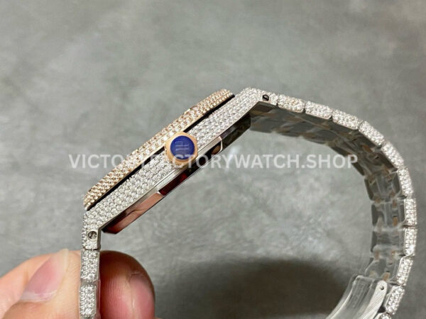 AMG Factory Audemars Piguet Royal Oak Selfwinding 15400 41mm Rose Gold Diamond Bezel Arabic Number Diamond Dial