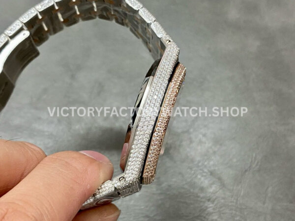 AMG Factory Audemars Piguet Royal Oak Selfwinding 15400 41mm Rose Gold Diamond Bezel Arabic Number Diamond Dial