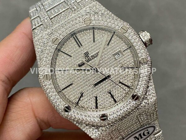 AMG Factory Audemars Piguet Royal Oak Selfwinding 15400 41mm Diamond Bezel Diamond Dial