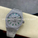 AMG Factory Audemars Piguet Royal Oak Selfwinding 15400 41mm Diamond Bezel Green Diamond Baguette Dial