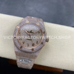 AMG Factory Audemars Piguet Royal Oak Selfwinding 15400 41mm Rose Gold Diamond Bezel Arabic Number Diamond Dial