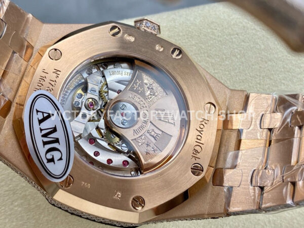 AMG Factory Audemars Piguet Royal Oak Selfwinding 15400 41mm Rose Gold Diamond Bezel Arabic Number Diamond Dial