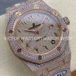 AMG Factory Audemars Piguet Royal Oak Selfwinding 15400 41mm Rose Gold Diamond Bezel Arabic Number Diamond Dial