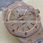 AMG Factory Audemars Piguet Royal Oak Selfwinding 15400 41mm Rose Gold Diamond Bezel Diamond Dial