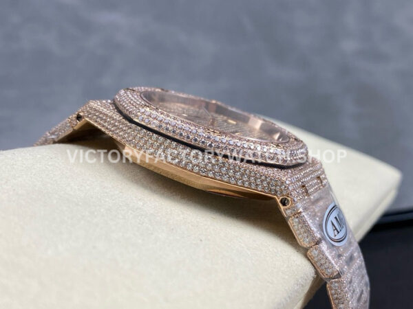 AMG Factory Audemars Piguet Royal Oak 15400 41mm Rose Gold Diamond Bezel Diamond Dial