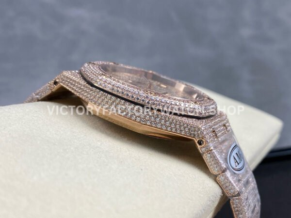 AMG Factory Audemars Piguet Royal Oak Selfwinding 15400 41mm Rose Gold Diamond Bezel Diamond Dial