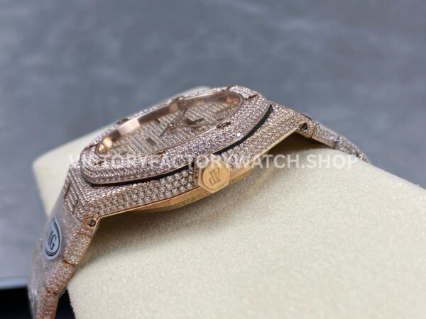 AMG Factory Audemars Piguet Royal Oak 15400 41mm Rose Gold Diamond Bezel Diamond Dial