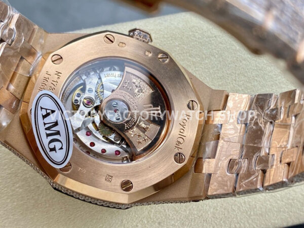 AMG Factory Audemars Piguet Royal Oak 15400 41mm Rose Gold Diamond Bezel Diamond Dial