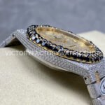 AMG Factory Audemars Piguet Royal Oak 15400 41mm Yellow Gold Black Diamond Bezel Diamond Baguette Dial