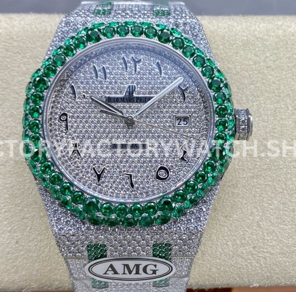 AMG Factory Audemars Piguet Royal Oak Selfwinding (7) AMG AP green arabic dial