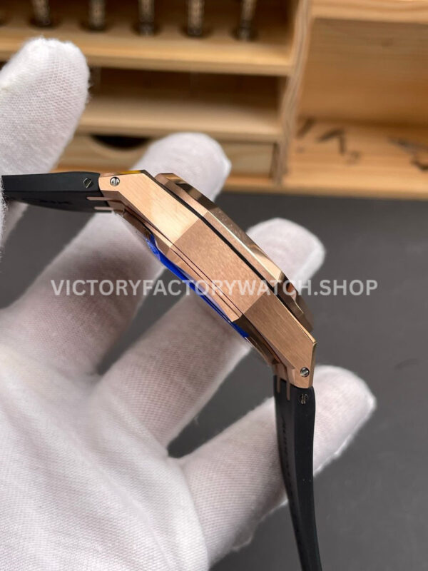 APS Factory Audemars Piguet Royal Oak Chronograph 26240OR.OO.1320OR.01 41mm Rubber Strap Rose Gold Blue Dial