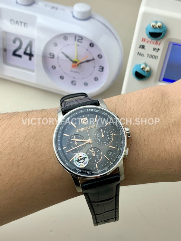 APS Factory Audemars Piguet Code 11.59 26393CR.OO.A002KB.01 41mm White Gold Canvas Strap Grey Dial