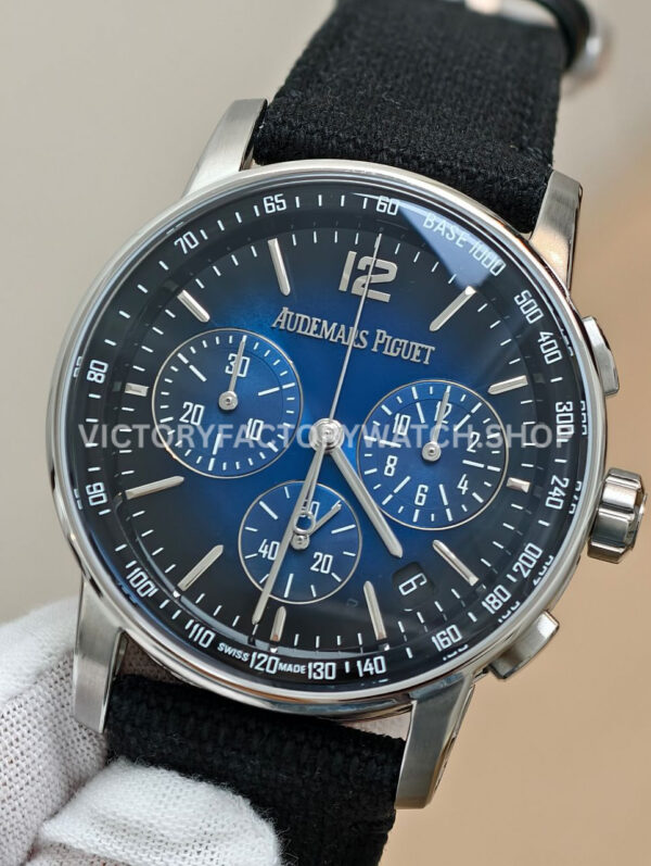 APS Factory Audemars Piguet Code 11.59 26393BC.OO.A002KB.01 41mm Steel Canvas Strap Blue Dial