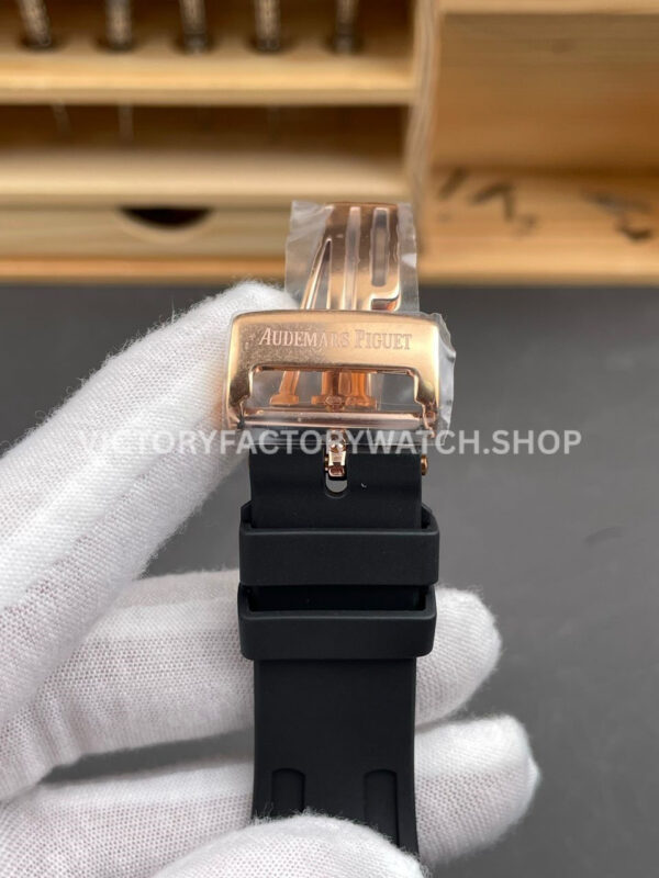 APS Factory Audemars Piguet Royal Oak Chronograph 26240OR.OO.1320OR.01 41mm Rubber Strap Rose Gold Blue Dial