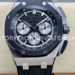 APF Factory Audemars Piguet Royal Oak Chronograph 26420SO.OO.A002CA.01 43mm Steel (8) APF 26420SO black dial steel rubber strap Royal Oak Chronograph 43mm