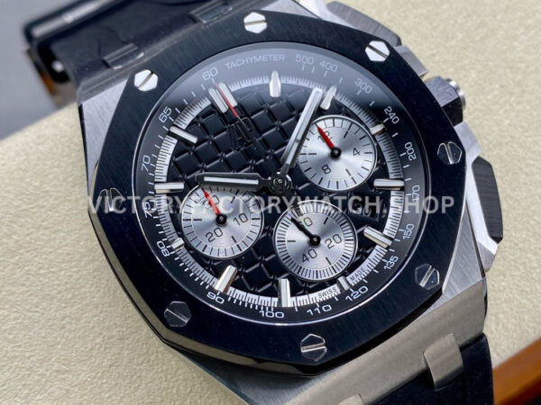 APF Factory Audemars Piguet Royal Oak Chronograph 26420SO.OO.A002CA.01 43mm Steel (9) APF Factory Audemars Piguet Royal Oak Chronograph 26420SO.OO.A002CA.01 43mm Steel Rubber Strap Black Dial