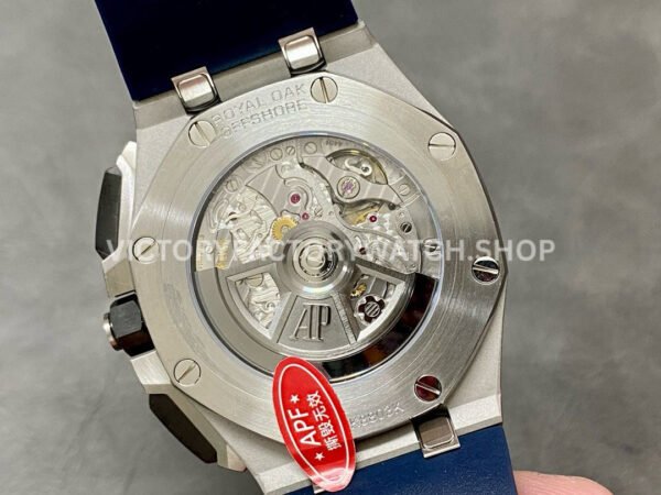 APF Factory Audemars Piguet Royal Oak Chronograph 26420TI.OO.A027CA.0 (3) APF Factory Audemars Piguet Royal Oak Chronograph 26420TI.OO.A027CA.01 43mm Titanium Rubber Strap Silver Eye Blue Dial