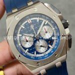 APF Factory Audemars Piguet Royal Oak Chronograph 26420TI.OO.A027CA.0 (5) APF Factory Audemars Piguet Royal Oak Chronograph 26420TI.OO.A027CA.01 43mm Titanium Rubber Strap Silver Eye Blue Dial