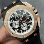 APF Factory Audemars Piguet Royal Oak Offshore Chronograph 26405NR.OO.A002CA.01 44mm Rose Gold/Ceramics Rubber Strap Arabic Numerals Black Dial