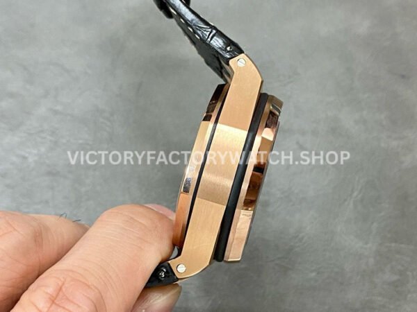 APF Factory Audemars Piguet Royal Oak Offshore Chronograph 26470OR.OO.A125CR.01 42mm Rose Gold Leather Strap Arabic Numerals Rose Gold Eye Black Dial