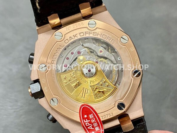 APF Factory Audemars Piguet Royal Oak Offshore Chronograph 26470OR.OO.A125CR.01 42mm Rose Gold Leather Strap Arabic Numerals Rose Gold Eye Black Dial