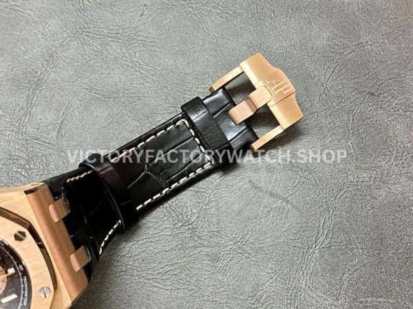 APF Factory Audemars Piguet Royal Oak Offshore Chronograph 26470OR.OO.A125CR.01 42mm Rose Gold Leather Strap Arabic Numerals Rose Gold Eye Black Dial