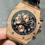 APF Factory Audemars Piguet Royal Oak Offshore Chronograph 26470OR.OO.A125CR.01 42mm Rose Gold Leather Strap Arabic Numerals Rose Gold Eye Black Dial