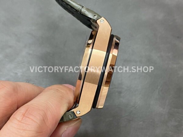 APF Factory Audemars Piguet Royal Oak Offshore Chronograph 26470OR.OO.A125CR.01 42mm Rose Gold Leather Strap Arabic Numerals Silver Eye Black Dial