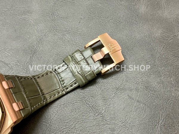 APF Factory Audemars Piguet Royal Oak Offshore Chronograph 26470OR.OO.A125CR.01 42mm Rose Gold Leather Strap Arabic Numerals Silver Eye Black Dial