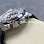APF Factory Audemars Piguet Royal Oak Offshore Chronograph 26170ST.OO.D101CR.02 42mm Steel Leather Strap Arabic Numerals Silver Dial