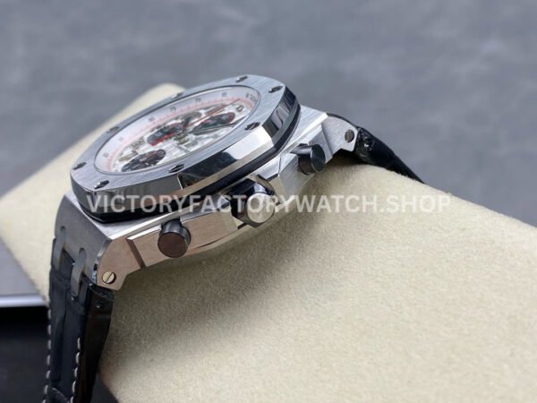 APF Factory Audemars Piguet Royal Oak Offshore Chronograph 26170ST.OO.D101CR.02 42mm Steel Leather Strap Arabic Numerals Silver Dial