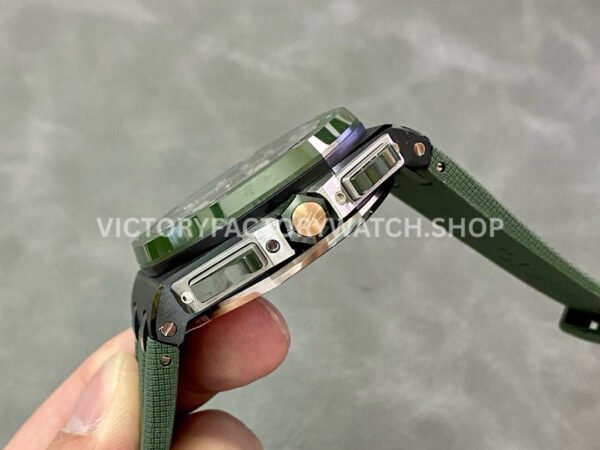 APF Factory Audemars Piguet Royal Oak Offshore Chronograph 26405CE.OO.A056CA.01 44mm Ceramic Rubber Strap Arabic Numerals Green Dial