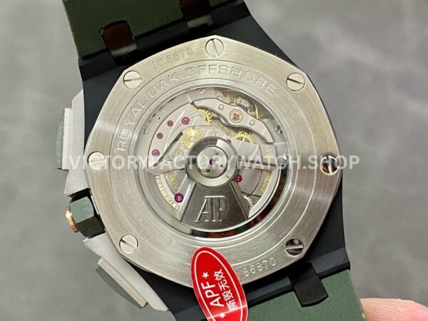 APF Factory Audemars Piguet Royal Oak Offshore Chronograph 26405CE.OO.A056CA.01 44mm Ceramic Rubber Strap Arabic Numerals Green Dial