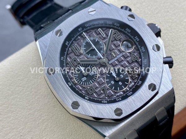 APF Factory Audemars Piguet Royal Oak Offshore Chronograph 26470ST.OO.A104CR.01 42mm Steel Leather Strap Arabic Numerals Grey Dial