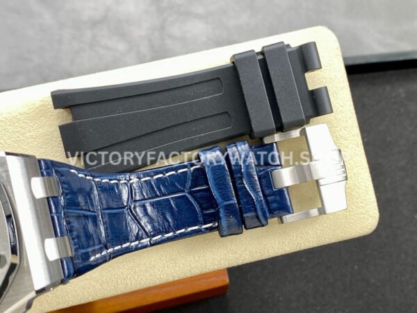 APF Factory Audemars Piguet Royal Oak Offshore Chronograph 26470ST.OO.A027CA.01 42mm Steel Leather Strap Arabic Numerals Blue Dial