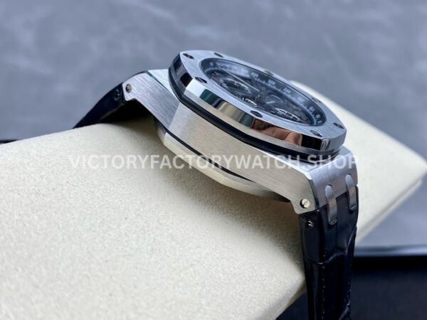 APF Factory Audemars Piguet Royal Oak Offshore Chronograph 26470ST.OO.A104CR.01 42mm Steel Leather Strap Arabic Numerals Grey Dial