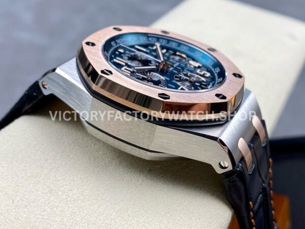 APF Factory Audemars Piguet Royal Oak Offshore Chronograph 26471SR.OO.D101CR.01 42mm Steel Leather Strap Arabic Numerals Blue Dial