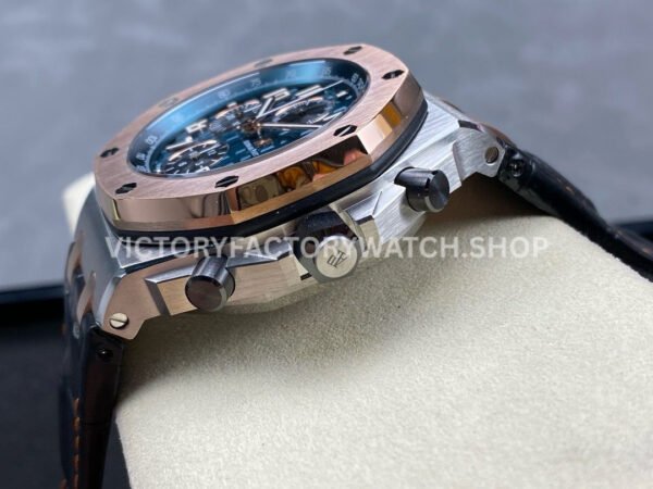 APF Factory Audemars Piguet Royal Oak Offshore Chronograph 26471SR.OO.D101CR.01 42mm Steel Leather Strap Arabic Numerals Blue Dial