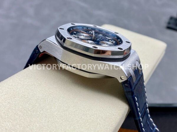 APF Factory Audemars Piguet Royal Oak Offshore Chronograph 26470ST.OO.A027CA.01 42mm Steel Leather Strap Arabic Numerals Blue Dial