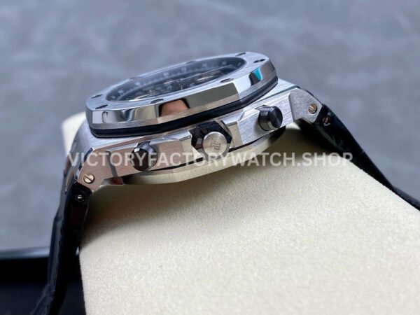 APF Factory Audemars Piguet Royal Oak Offshore Chronograph 26470ST.OO.A104CR.01 42mm Steel Leather Strap Arabic Numerals Grey Dial