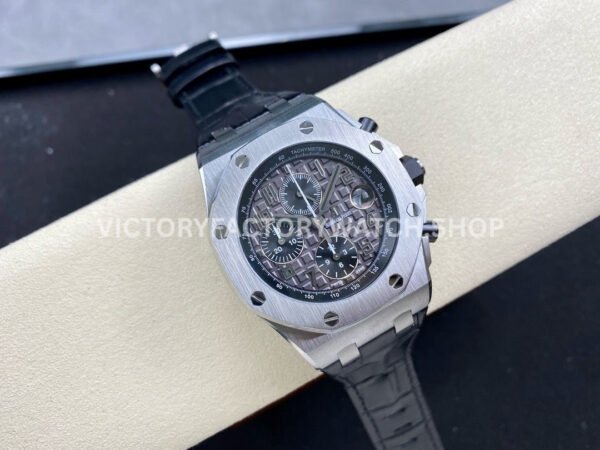 APF Factory Audemars Piguet Royal Oak Offshore Chronograph 26470ST.OO.A104CR.01 42mm Steel Leather Strap Arabic Numerals Grey Dial