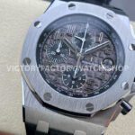 APF Factory Audemars Piguet Royal Oak Offshore Chronograph 26470ST.OO.A104CR.01 42mm Steel Leather Strap Arabic Numerals Grey Dial