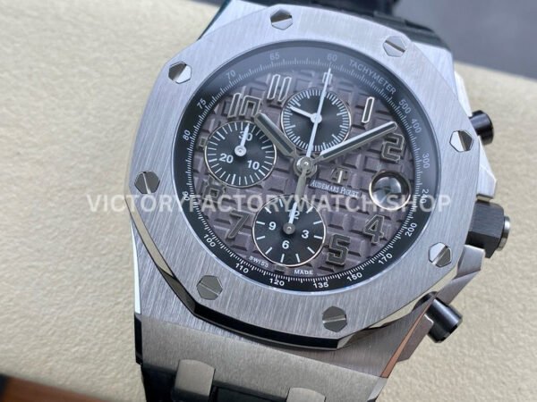 APF Factory Audemars Piguet Royal Oak Offshore Chronograph 26470ST.OO.A104CR.01 42mm Steel Leather Strap Arabic Numerals Grey Dial