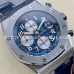 APF Factory Audemars Piguet Royal Oak Offshore Chronograph 26470ST.OO.A027CA.01 42mm Steel Leather Strap Arabic Numerals Blue Dial