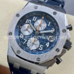APF Factory Audemars Piguet Royal Oak Offshore Chronograph 26470ST.OO.A027CA.01 42mm Steel Leather Strap Arabic Numerals Blue Dial
