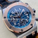 APF Factory Audemars Piguet Royal Oak Offshore Chronograph 26471SR.OO.D101CR.01 42mm Steel Leather Strap Arabic Numerals Blue Dial