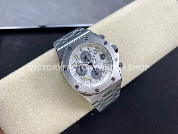 APF Factory Audemars Piguet Royal Oak Offshore Chronograph 257 (6) APF Factory Audemars Piguet Royal Oak Offshore Chronograph 25721ST.OO.1000ST.07.A 42mm Full Steel Arabic Numerals Silver Dial