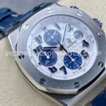 APF Factory Audemars Piguet Royal Oak Offshore Chronograph 26170ST.OO.D305CR.01 42mm Steel Leather Strap Blue Eye White Dial