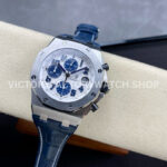 APF Factory Audemars Piguet Royal Oak Offshore Chronograph 26170ST.OO.D305CR.01 42mm Steel Leather Strap Blue Eye White Dial